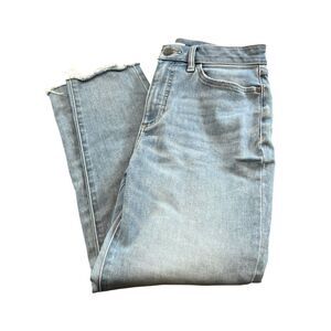 Lauren Conrad Super High Rise Mom Jeans Cotton Blend Unhemmed Size 8